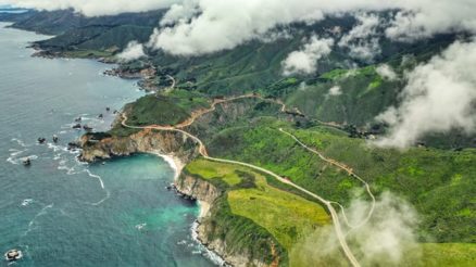 aerial image of central coast and bixby bridge